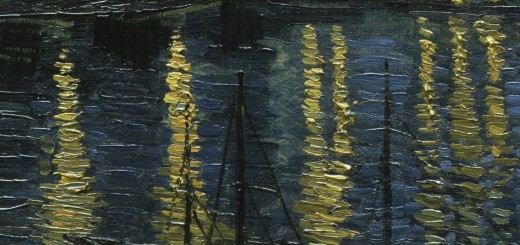 Vincent van Gogh: Hvězdná noc nad Rhônou (1888, olej na plátně, detail)