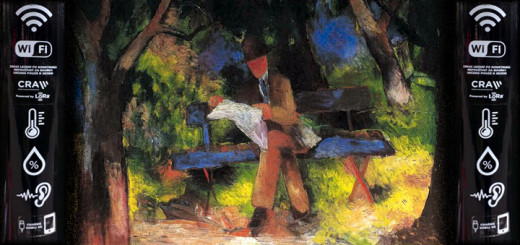 Čtoucí muž v parku (August Macke, 1914, Museum Ludwig, Kolín nad Rýnem)