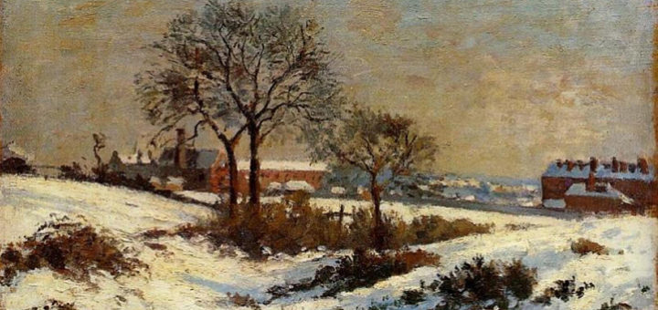 Camille Pissarro: Krajina pod sněhem, Horní Norwood (1871)